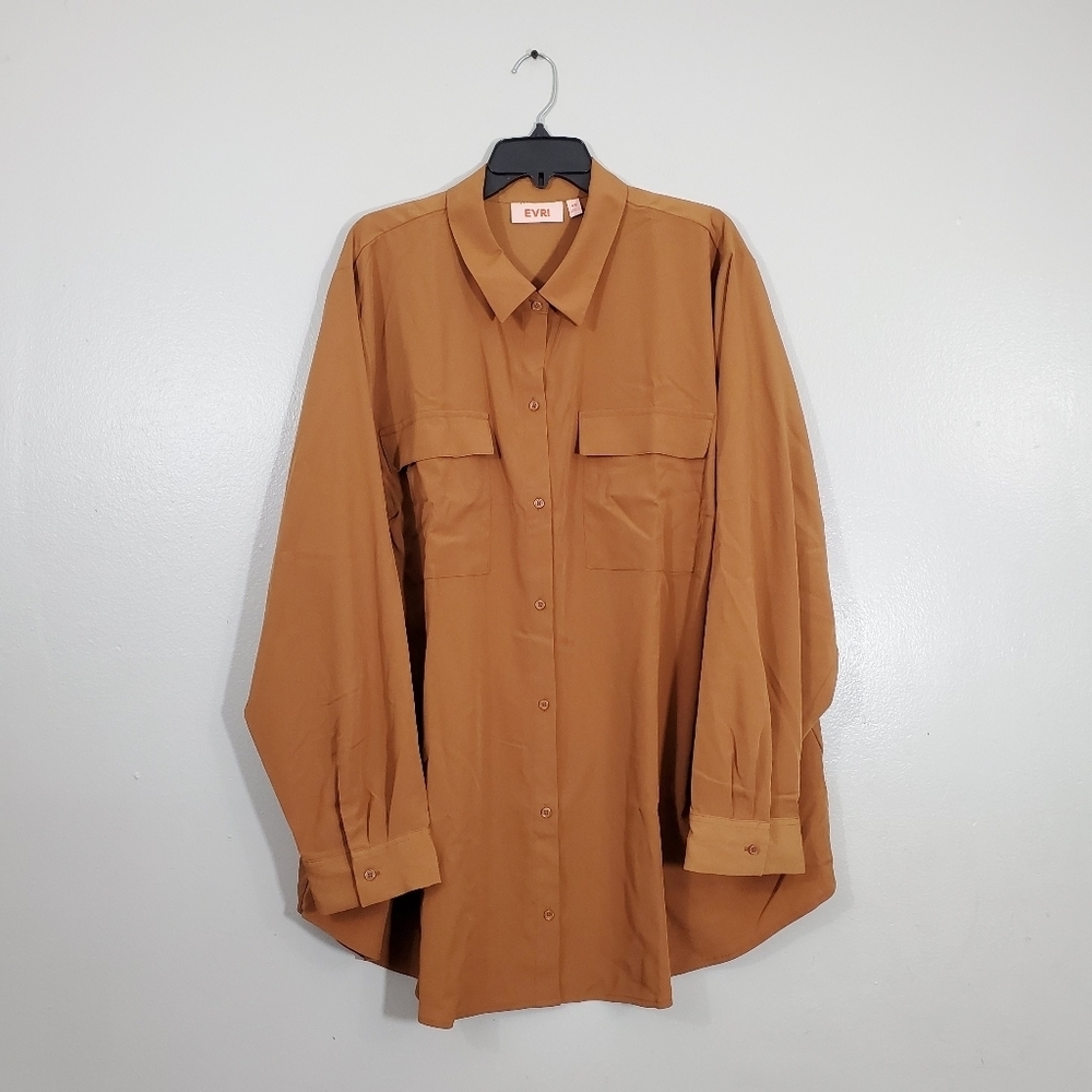 Evri Long Sleeve Button Down Shirt Chest P…